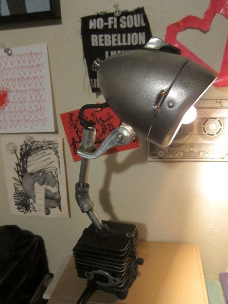 Reused vintage bike light.