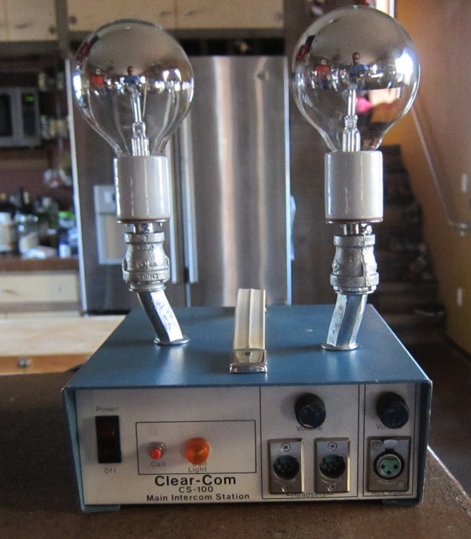 Upcycled intercom box.