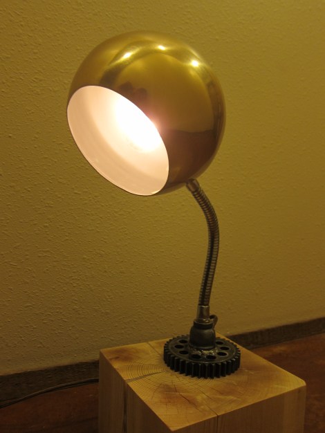 Reclaimed lighting and gear.